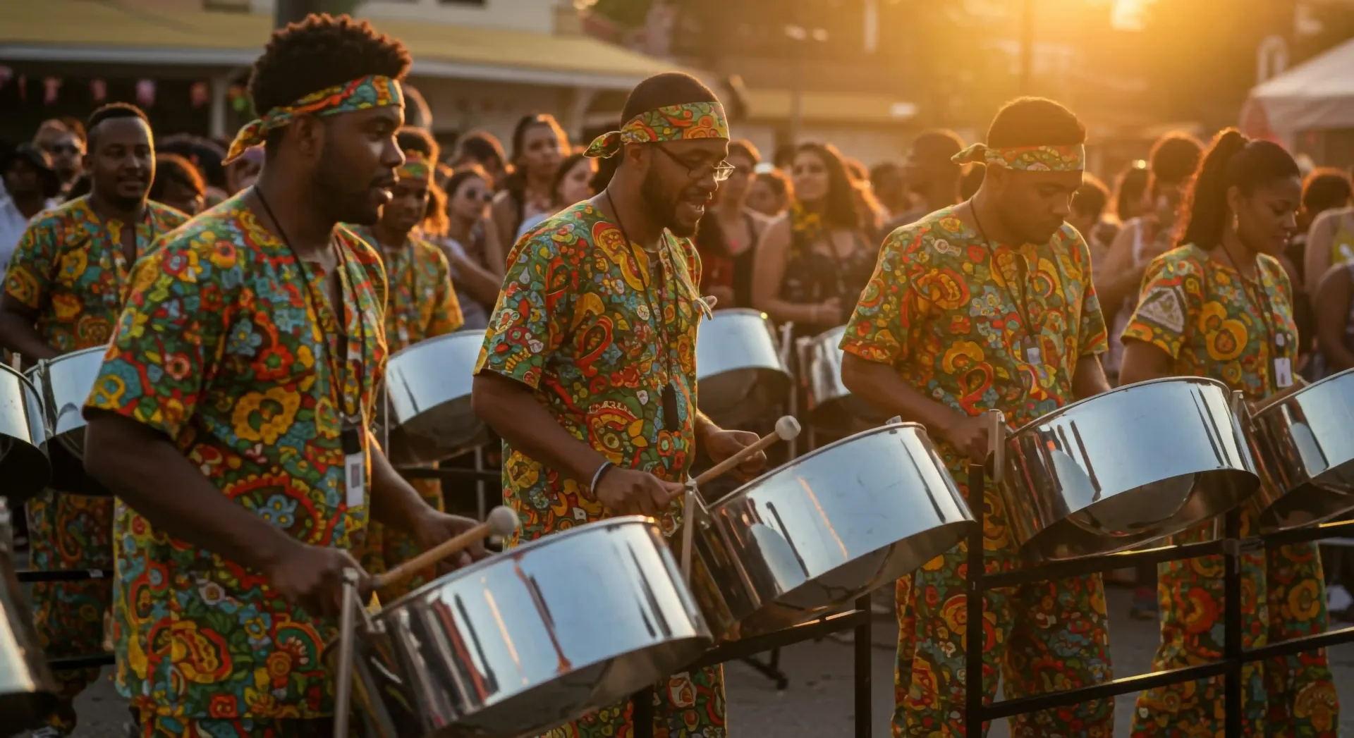 Artistas en una interpretación de música caribeña en San Andrés.