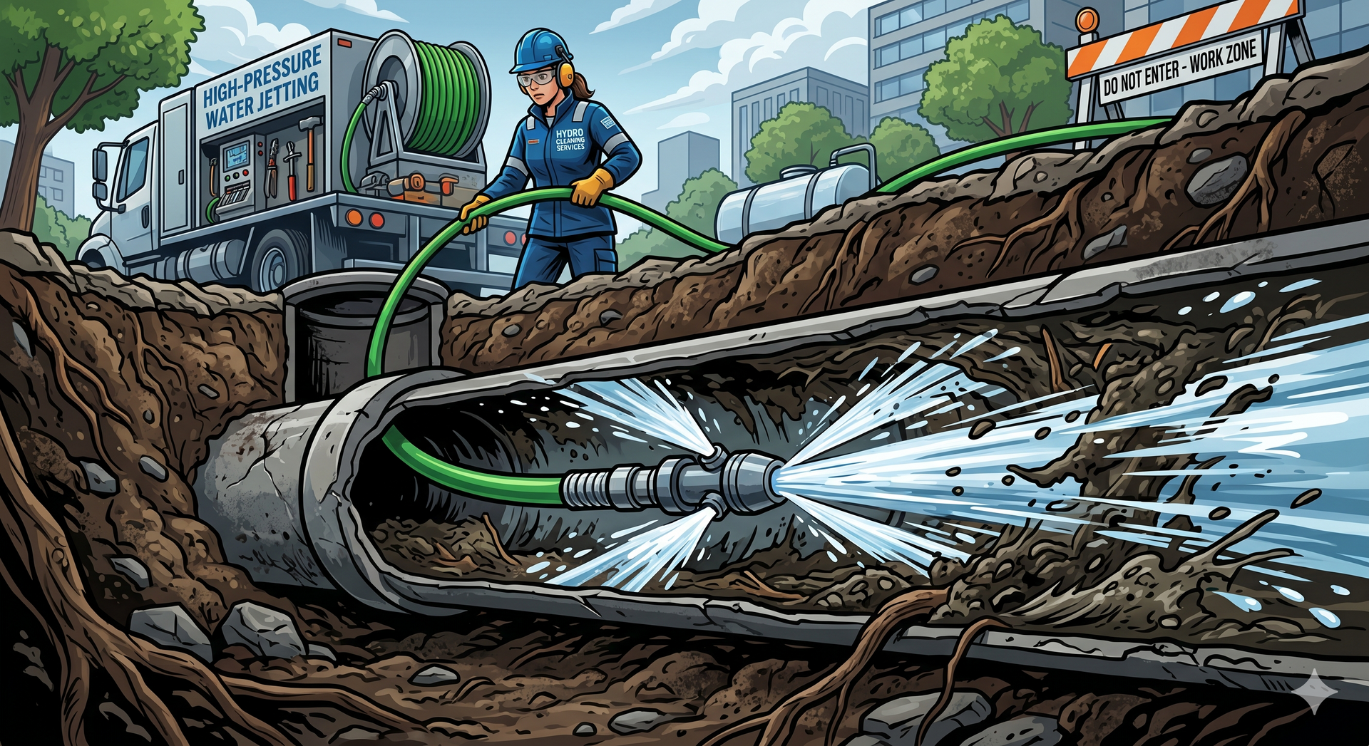 jetting services removing stubborn drain clog
