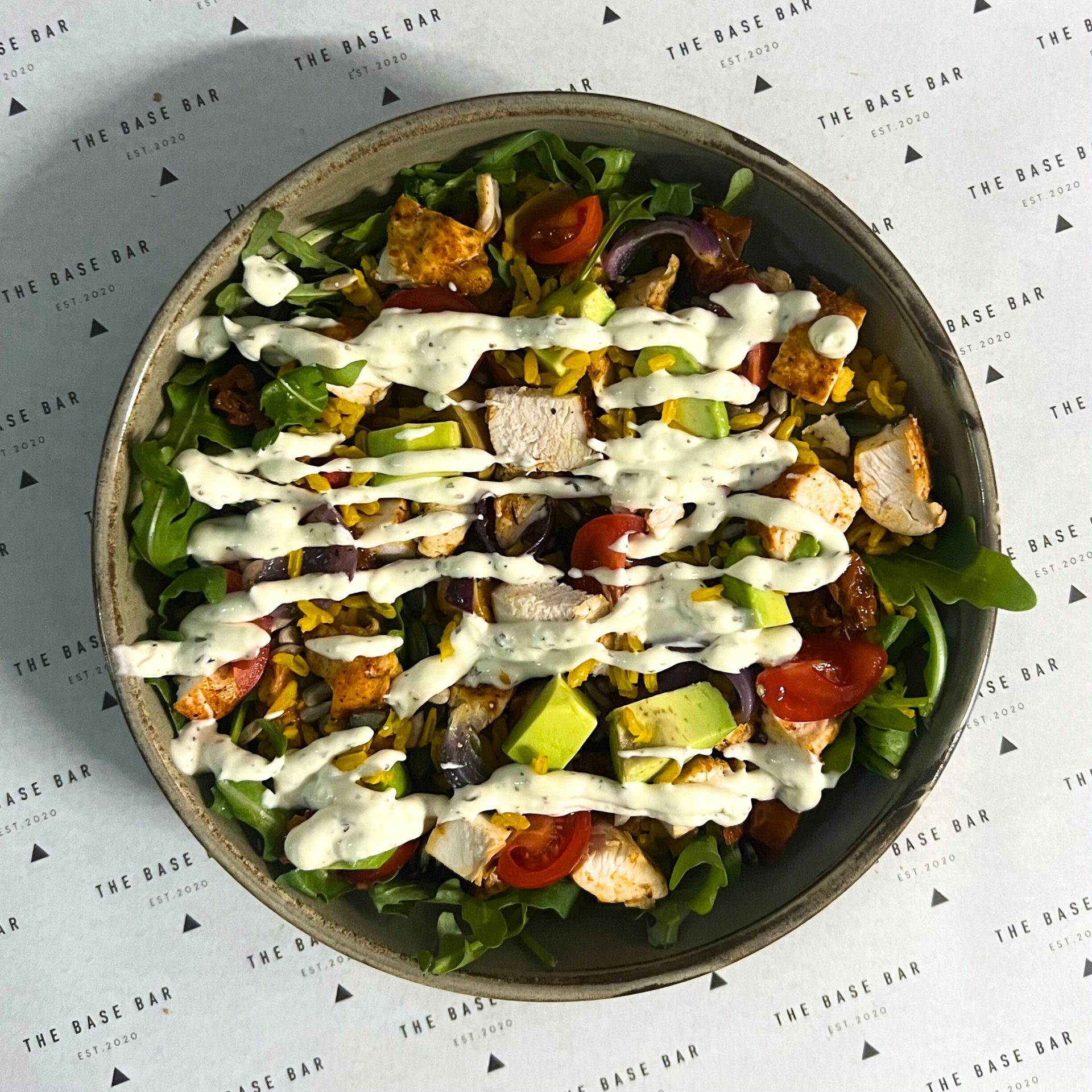 The Base Bar Cajun Chicken Rice Bowl