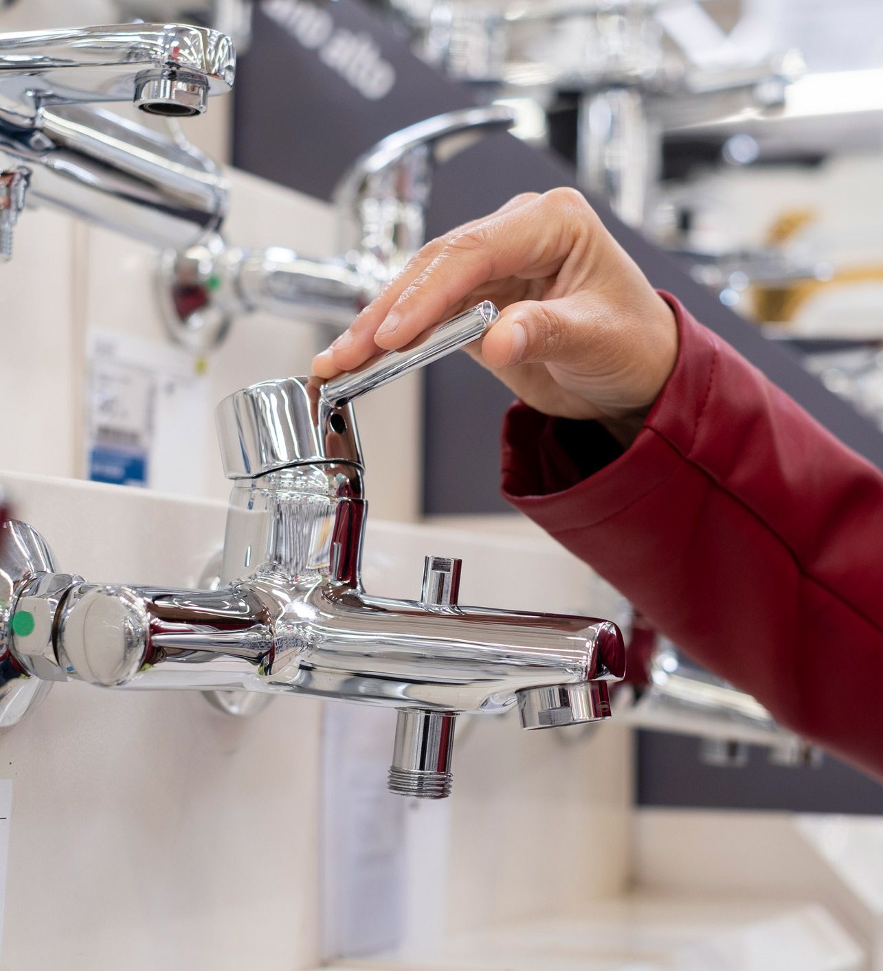Faucet in Showroom — Lisle, IL – Jim Dhamer Plumbing and Sewer, Inc.