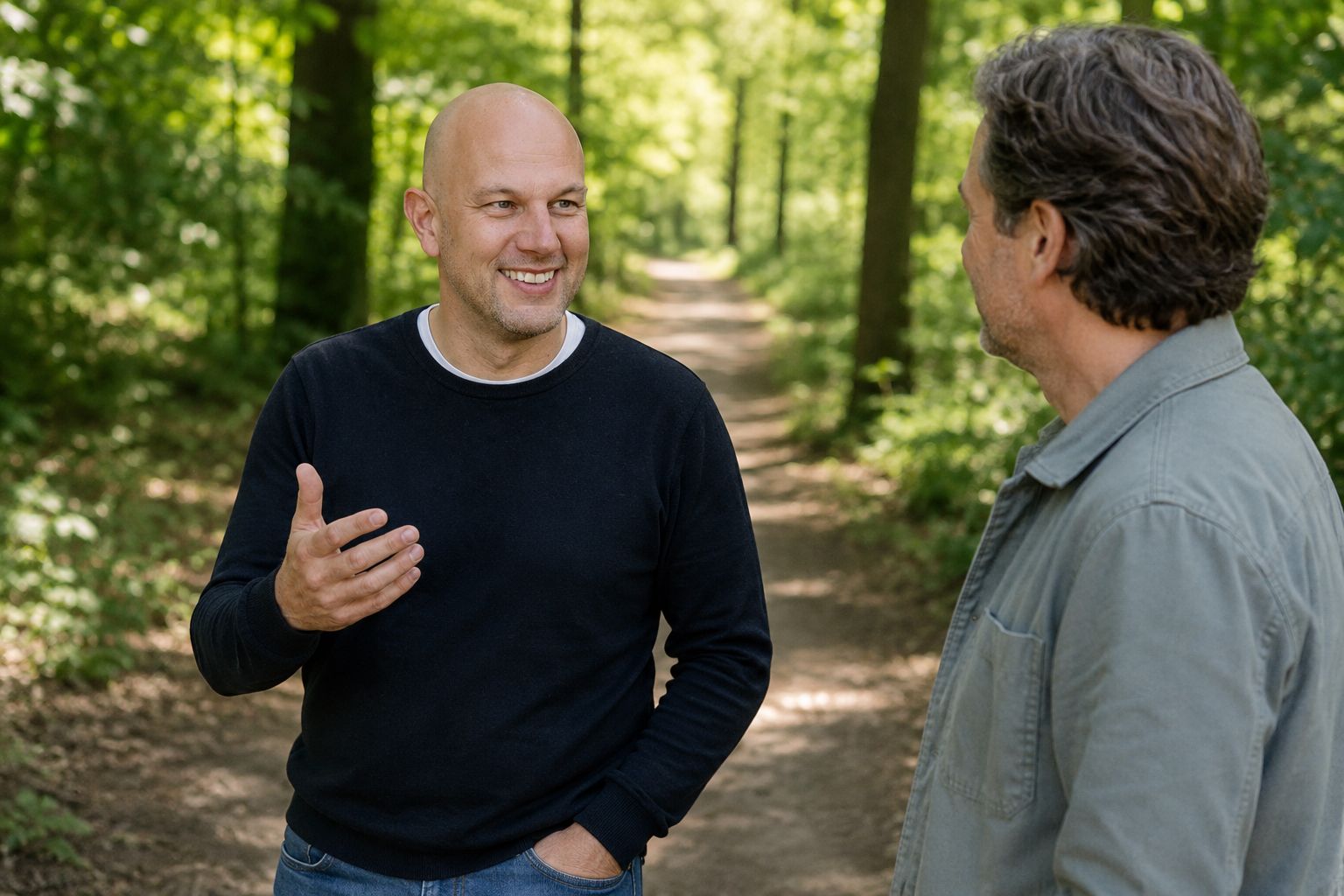 Kees Niehof van WerkEcht! in gesprek met een medewerker tijdens een coachingstraject gericht op duurzame inzetbaarheid.