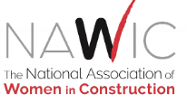 NAWIC logo with red and black text: The National Association of Women in Construction