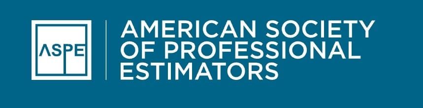 American Society of Professional Estimators logo in white on a teal background