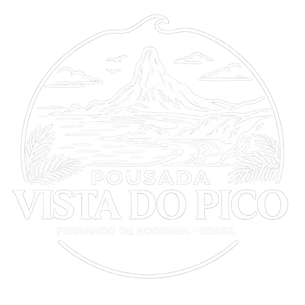 Circular logo with mountains, lake, and text reading “Vista do Pico” and “São Miguel”