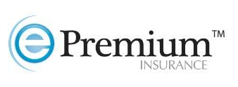 EPremium Insurance logo with a blue circular “e” and black text