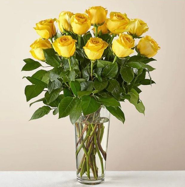 Long Stem Yellow Rose Bouquet
