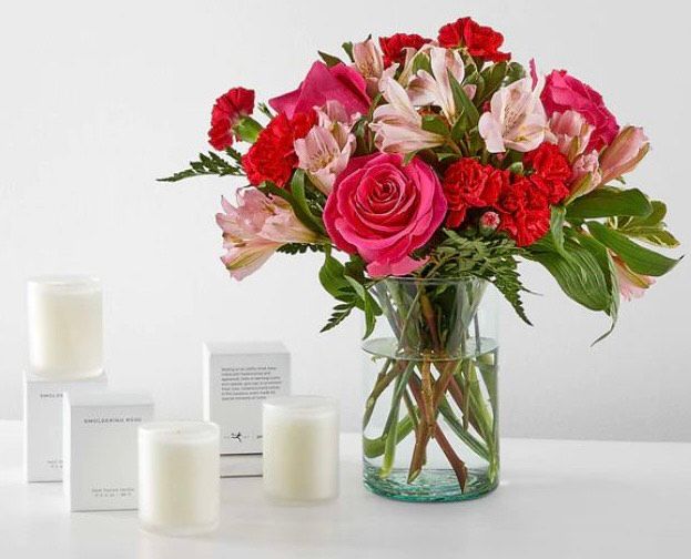 At First Sight Bouquet and Candle Set