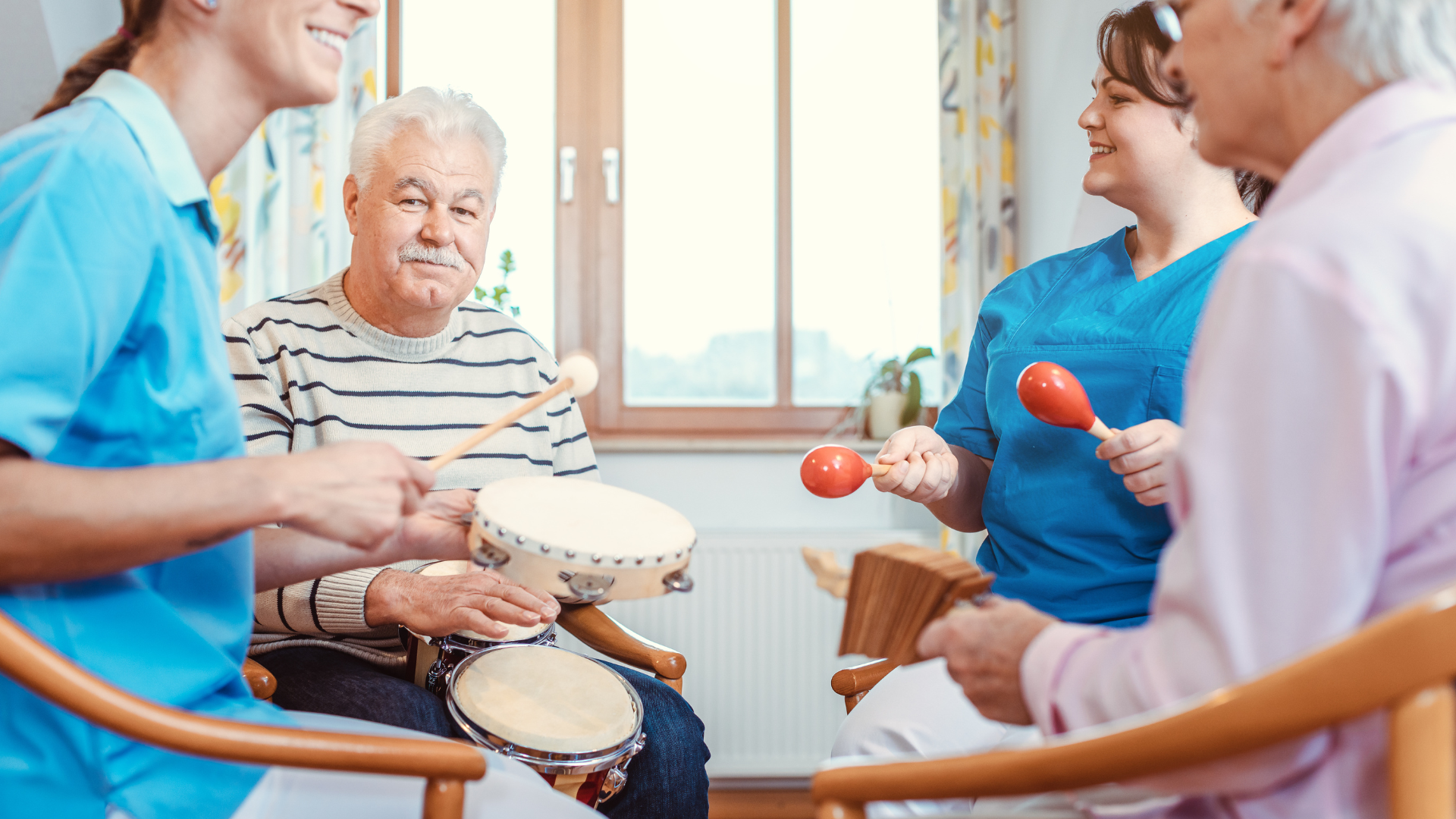 Alzheimer’s care homes music therapy group activity
