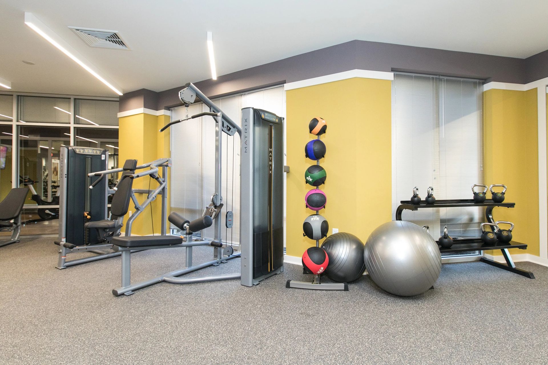 Fitness center at Verde at Howard Square.