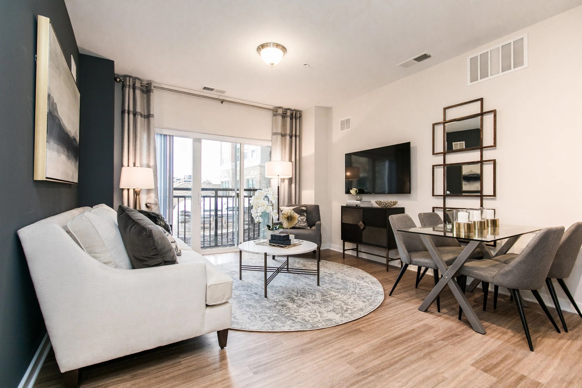 Living room at Verde at Howard Square.