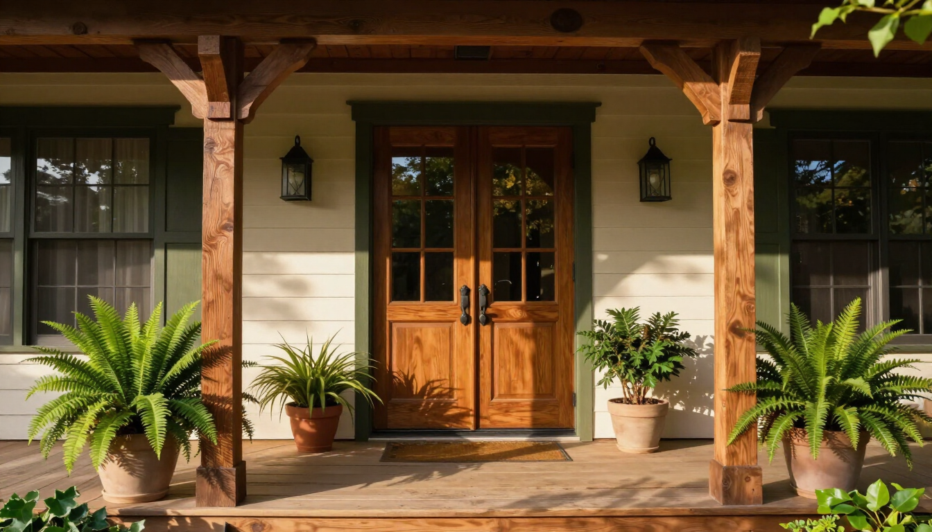 Welcoming Middle Tennessee front porch with warm afternoon light