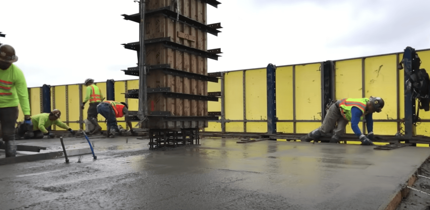 Local concrete construction of a parking lot in aurora, IL
