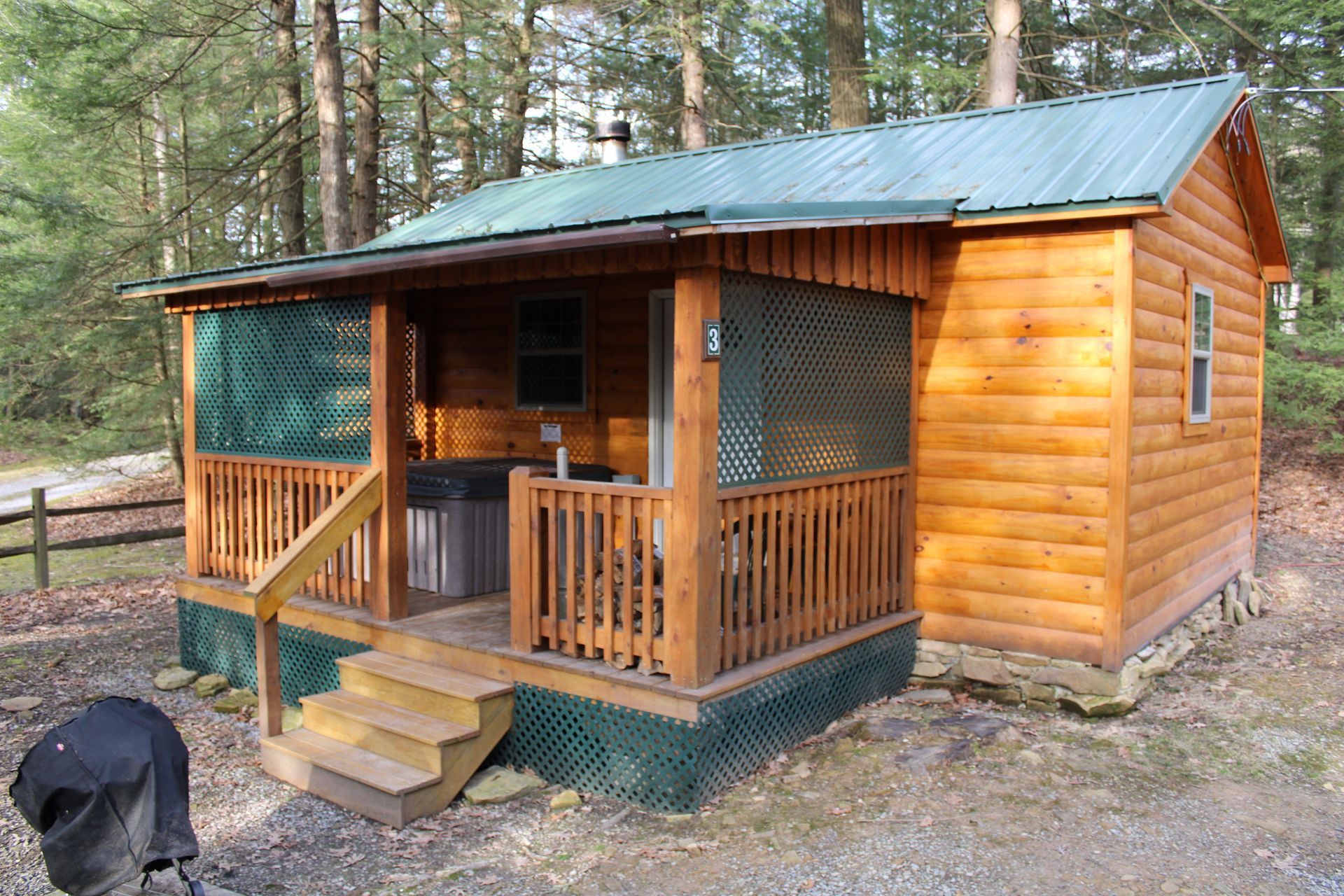 Cabin 3 with hot tub