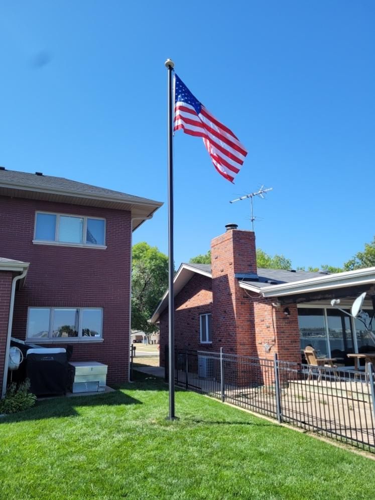 25 Black Flag Pole — Omaha, NE — A -1 Flags, Poles, and Repair