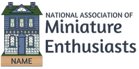 Logo for National Association of Miniature Enthusiasts with a small house and nameplate