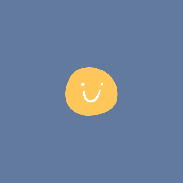 Yellow smiling face icon on a blue background