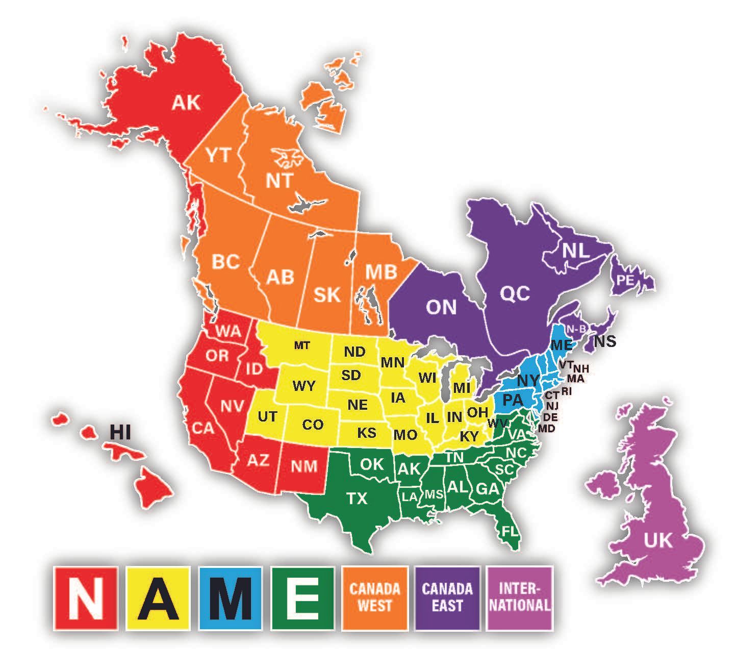 Color-coded map of U.S. NOAA climate regions labeled N-1 to E-3, including Alaska and Hawaii in insets