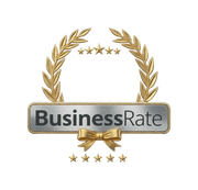 BusinessRate “Best of 2026” award badge with gold laurel wreath and stars