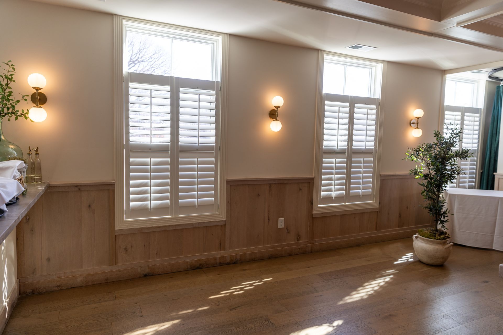 Large Function Room at The Hyannis Hotel & Conference Center with tables and chairs set up for a banquet.