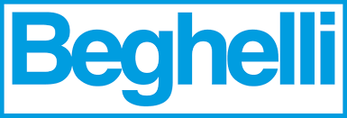 Logo Beghelli blu in caratteri grassetto su sfondo bianco.