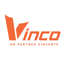 Logo Vinco in arancione con lo slogan “UN PARTNER VINCENTE” su sfondo bianco