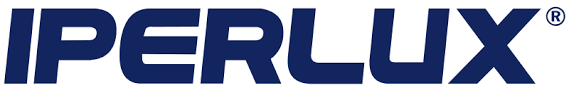 Logo IPERLUX in lettere blu scuro corsive su sfondo bianco.