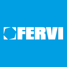 Logo Fervi in ​​bianco su sfondo blu brillante