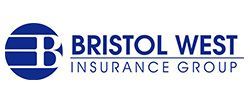 The bristol west insurance group logo is blue and white.