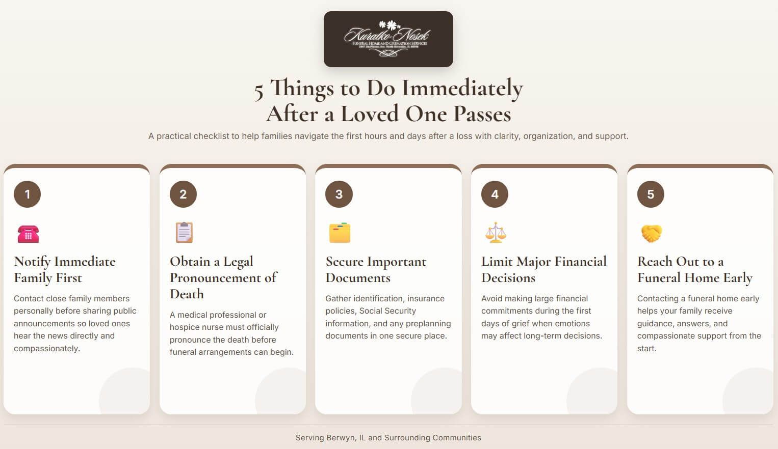 5 things to do immediately after a loved one passes in Berwyn, IL