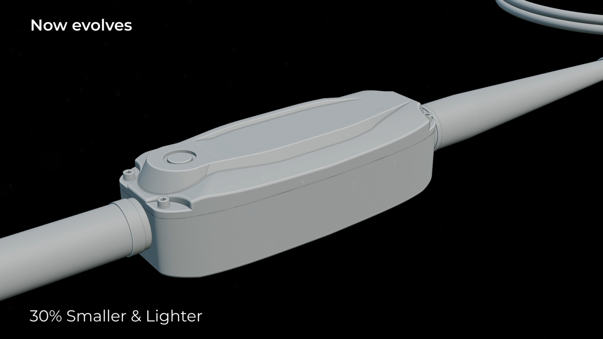 A gray device on a cable; 