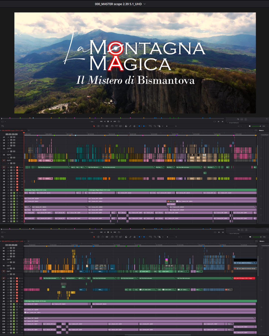 Interfaccia di DaVinci Resolve: titolo 