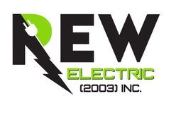 A logo for new electric 2003 inc. with a lightning bolt and a plug.