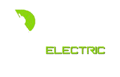 A green and white logo for a company called electric.