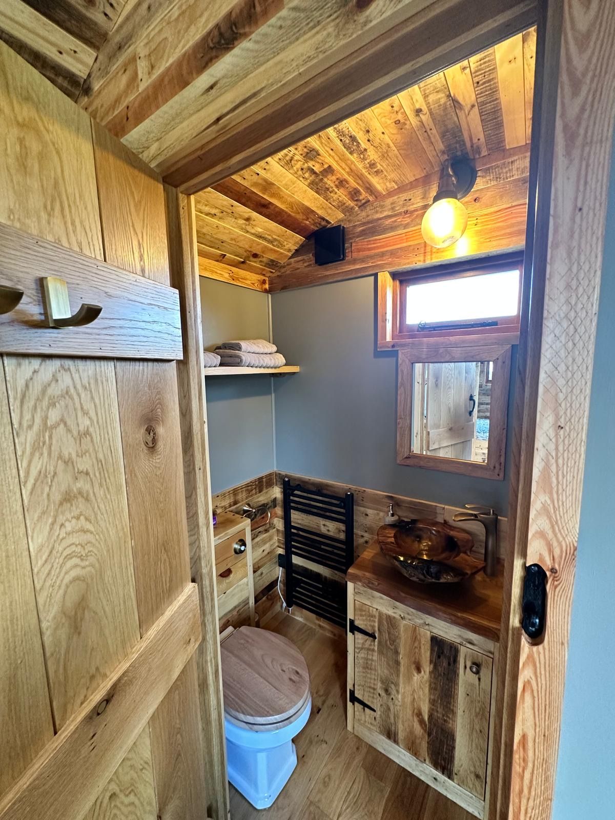 Beautifully crafted sink in Shepherds hut
