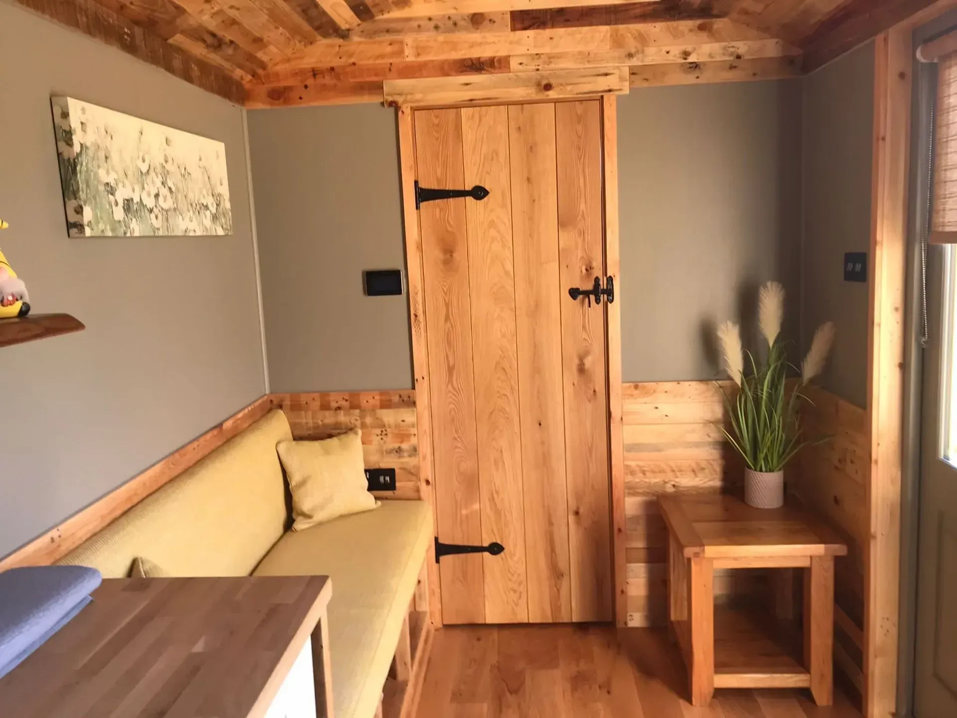 Bathroom door in Shepherds hut