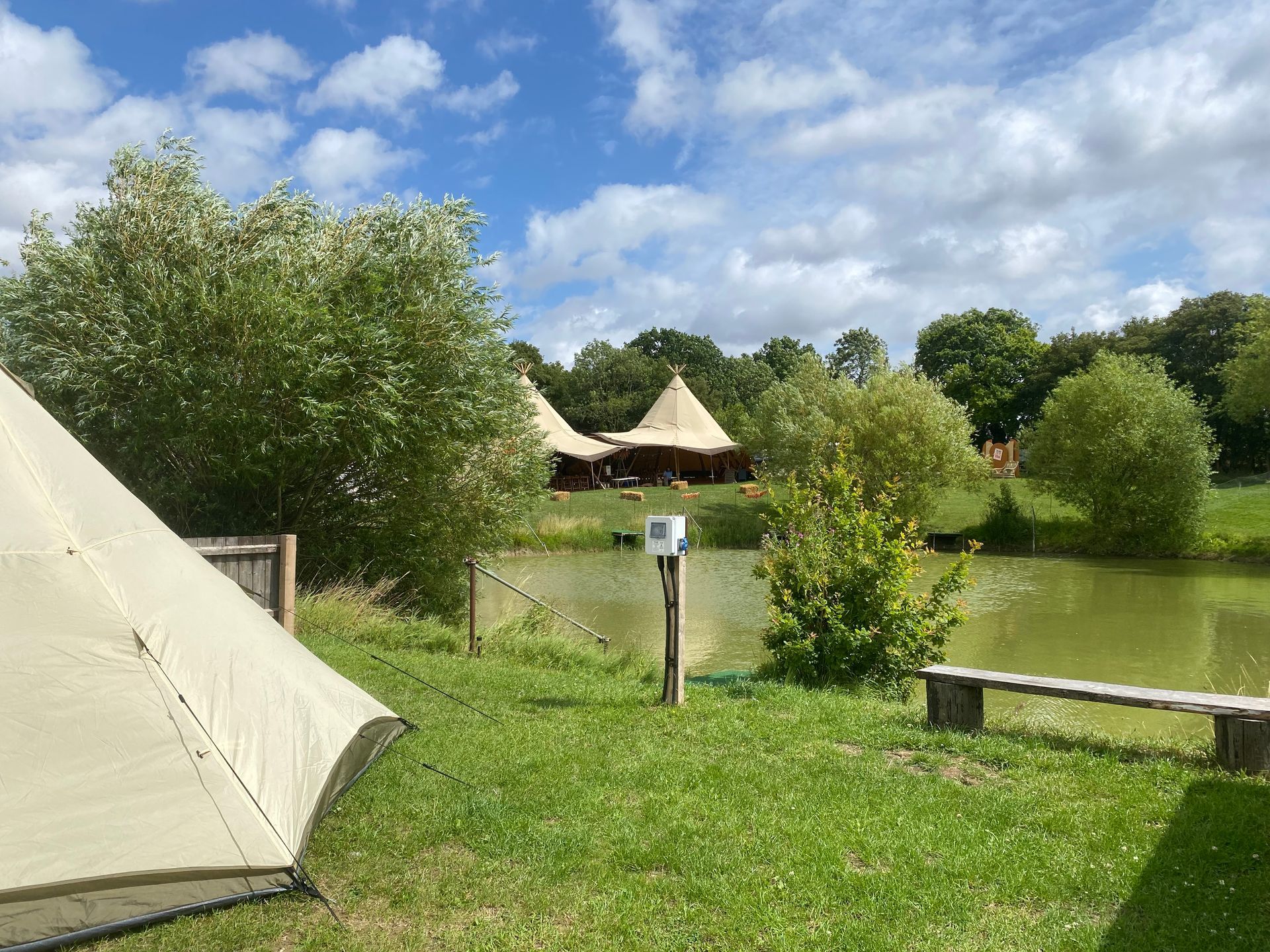 Tee-pee's erected for a wedding