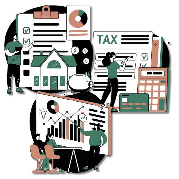 A group of people are working on a project related to taxes.