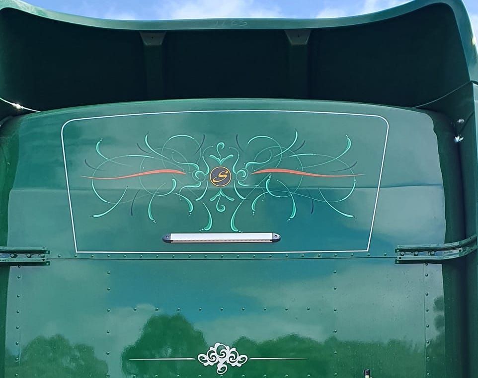 Green truck with hand painting— Murals & Hand Painted Signs in the Albury-Wodonga, NSW