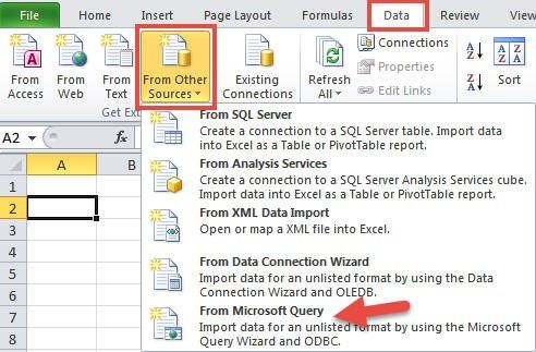 Open Microsoft Query