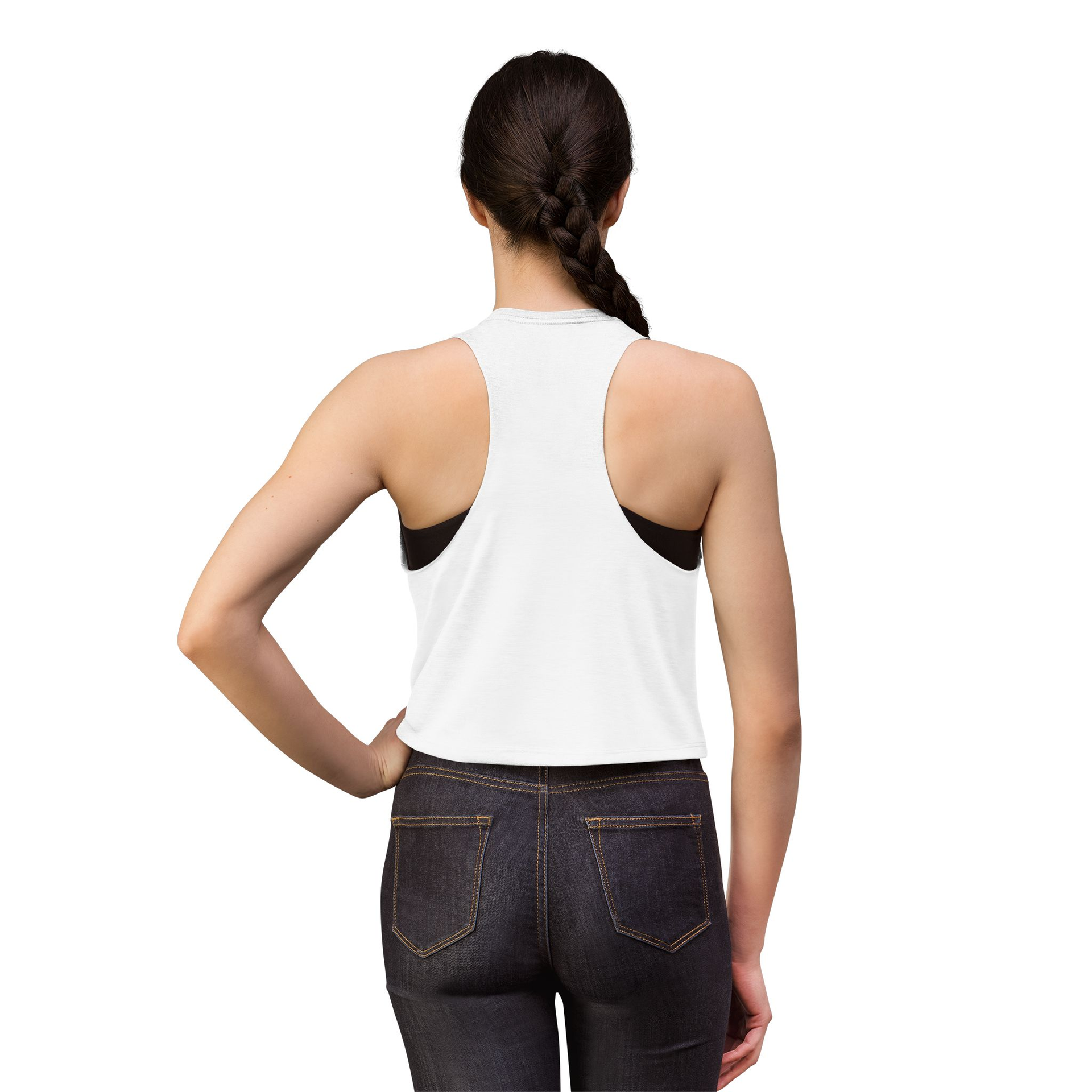 Just Keep Moving Forward Crop Top-White