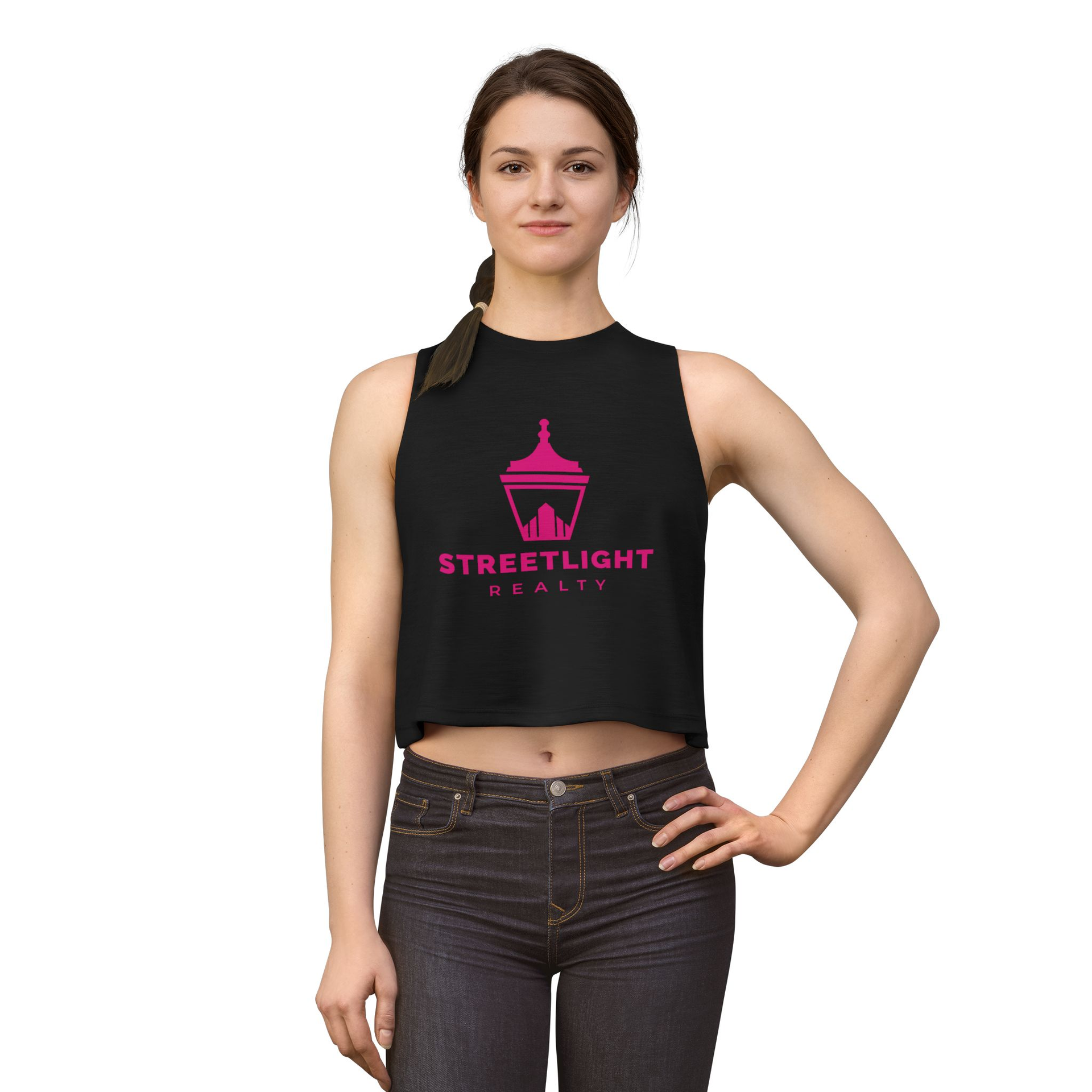 Street Light Realty Crop Top- Black