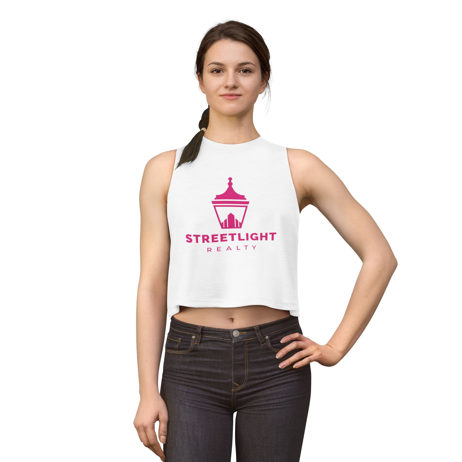 Street Light Realty Crop Top- White