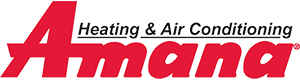 The logo for a company called amana heating and air conditioning