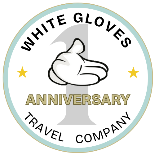 White Gloves Travel Company - 1 -year anniversary badge