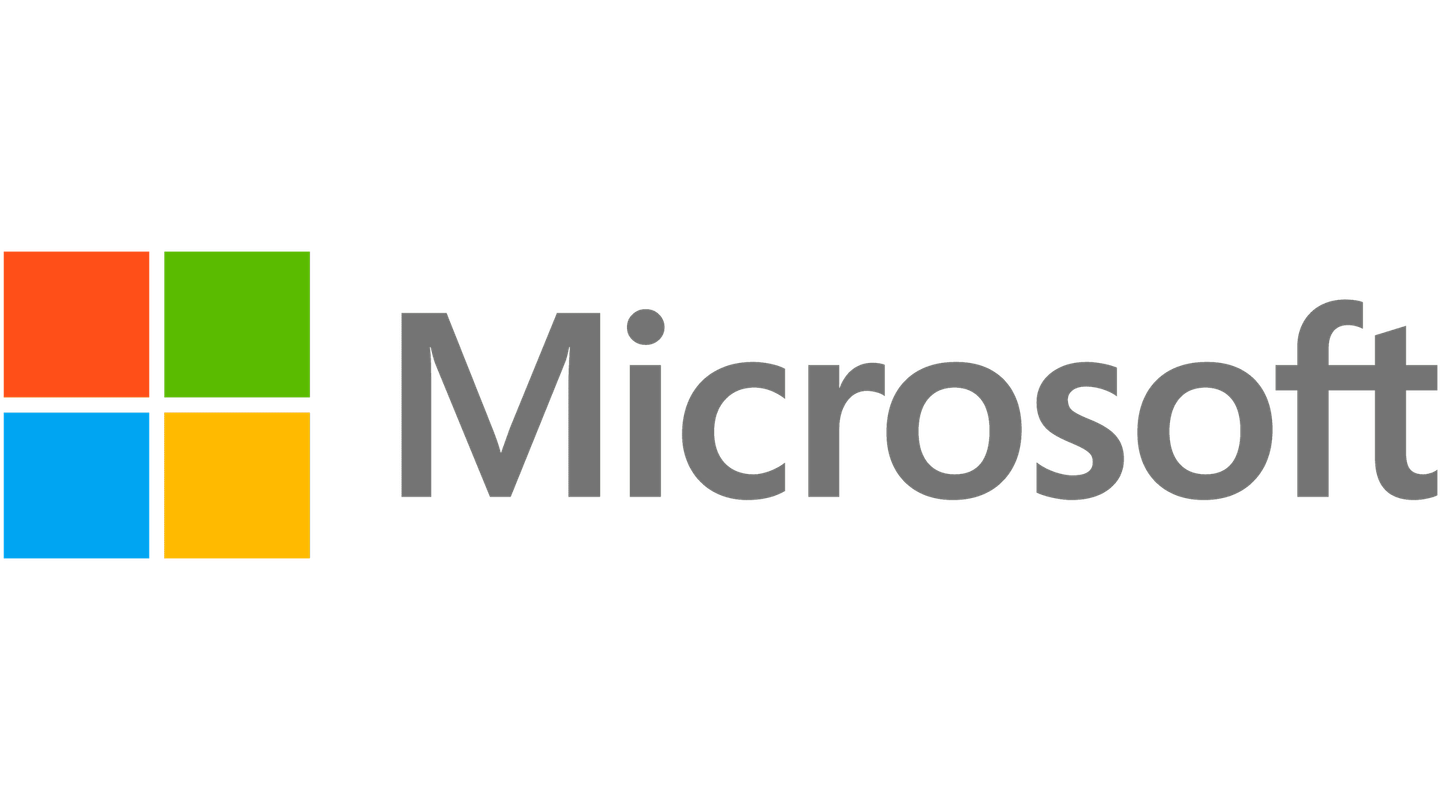 The microsoft logo is on a white background.
