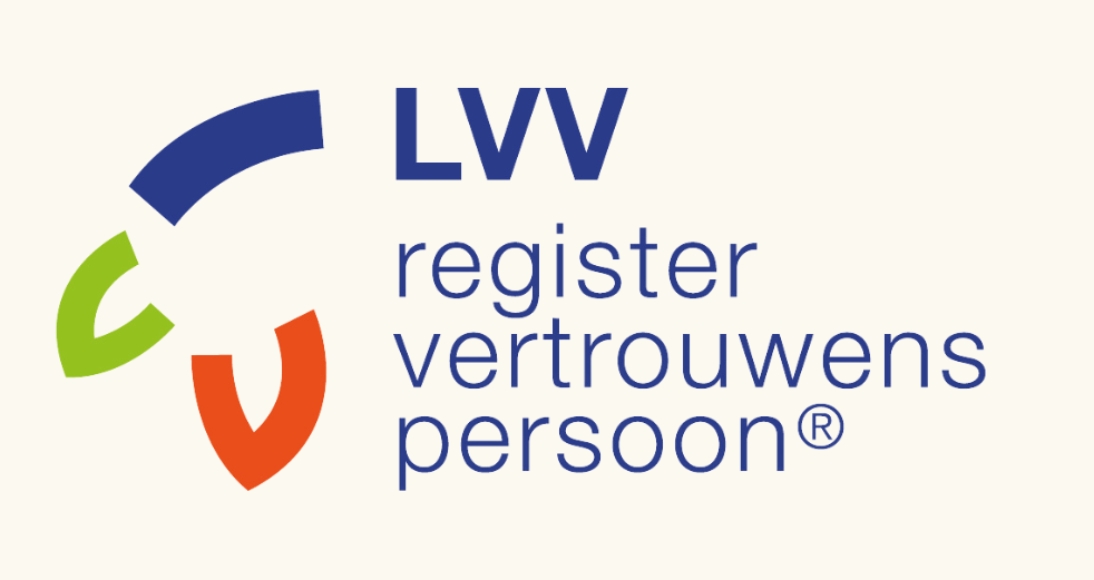 Een logo voor een bedrijf genaamd lvv register vertrouwens persoon.