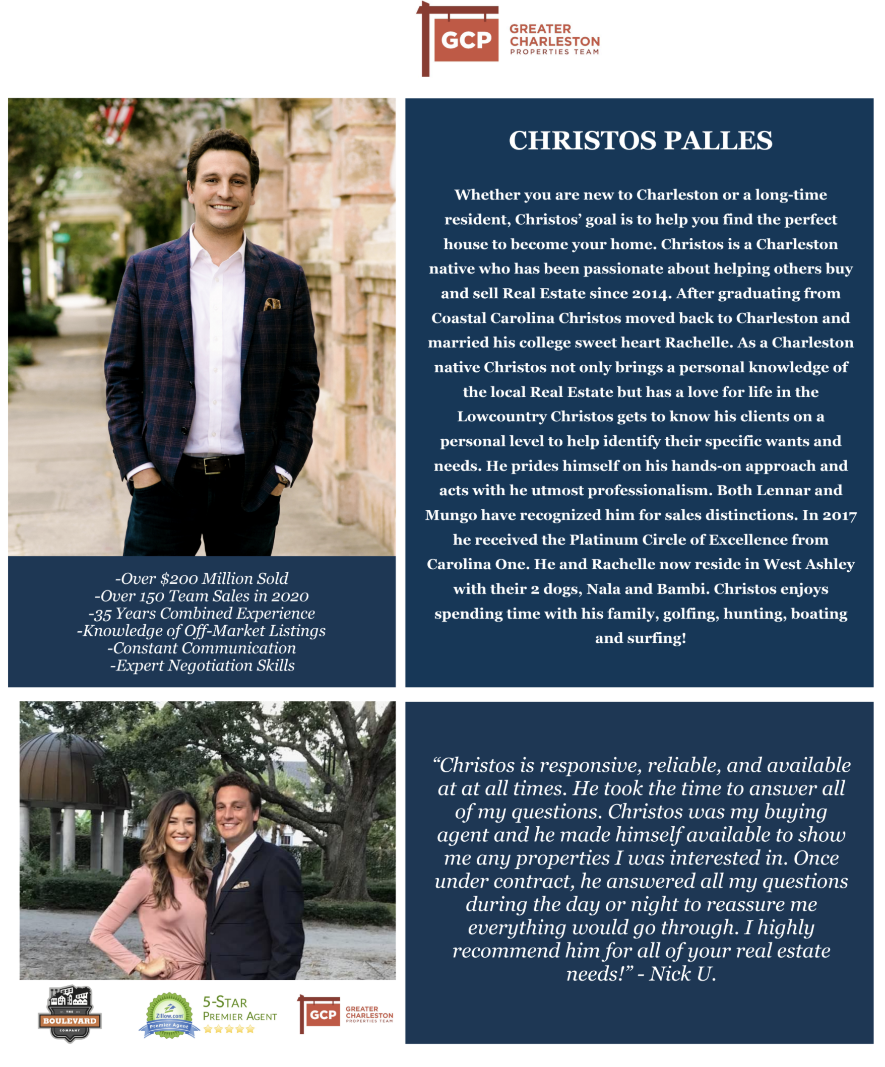 Formal event flyer with two portrait photos, a long text block, and logos on a blue-and-white layout