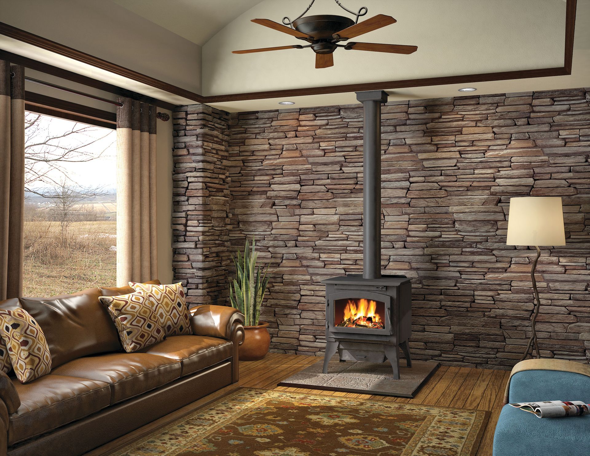 a man is measuring a fireplace with a tape measure .