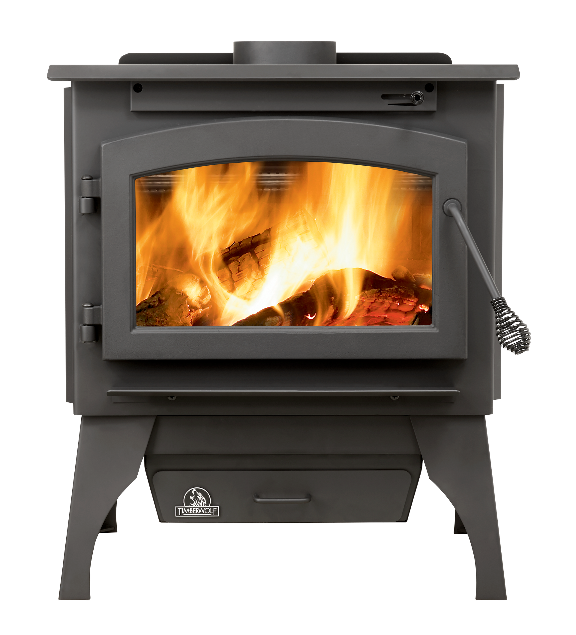 there is a fireplace in the corner of the room .