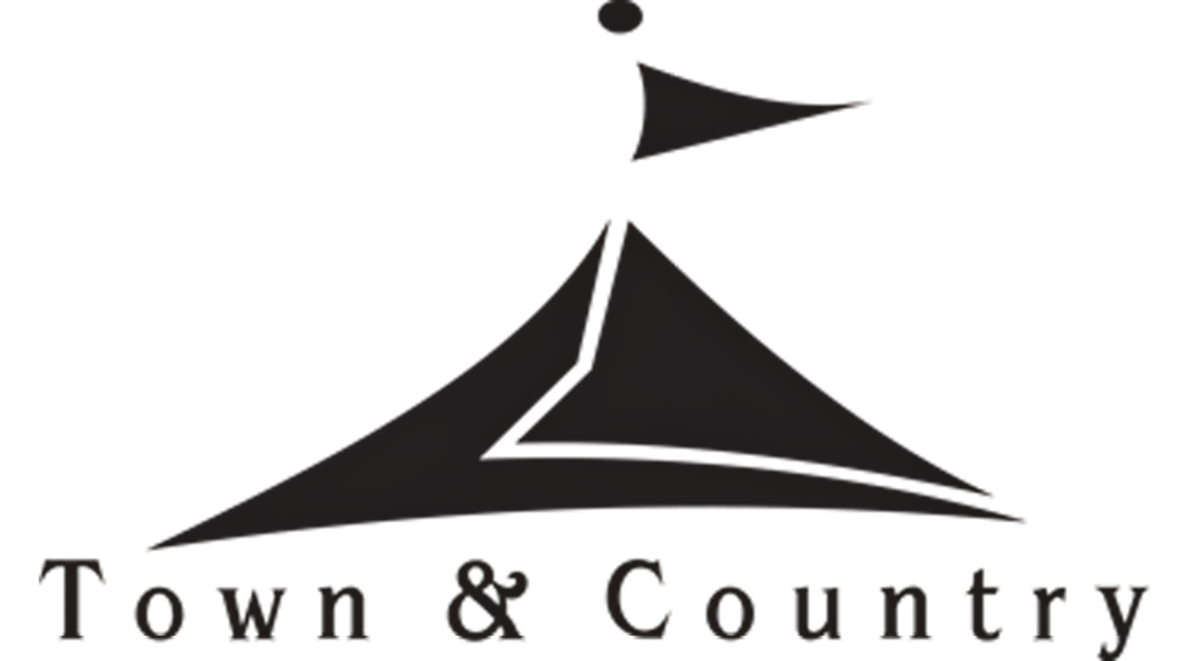 Town & Country logo with black stylized tent and text on a white background